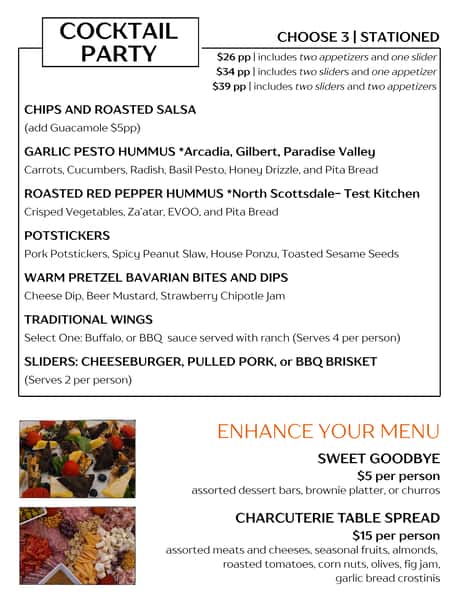 COcktail Party Menu
