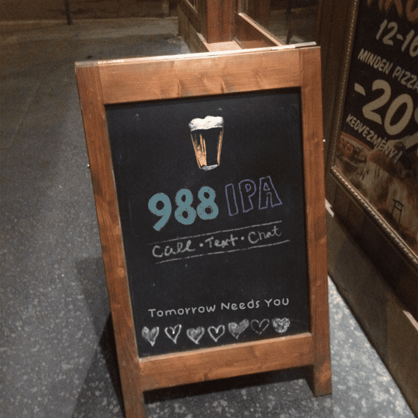 988 chalkboard sign