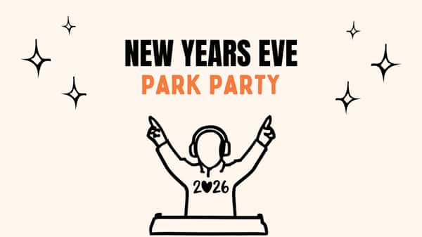 DJ DRAWN WITH TEXT NEW YEARS EVE PARK PARTY