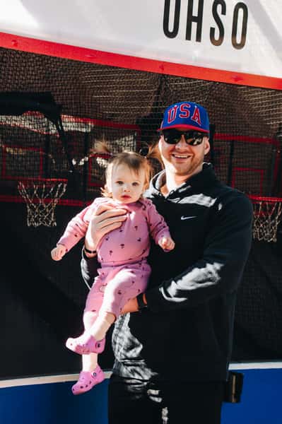 Dad and daughter playing games