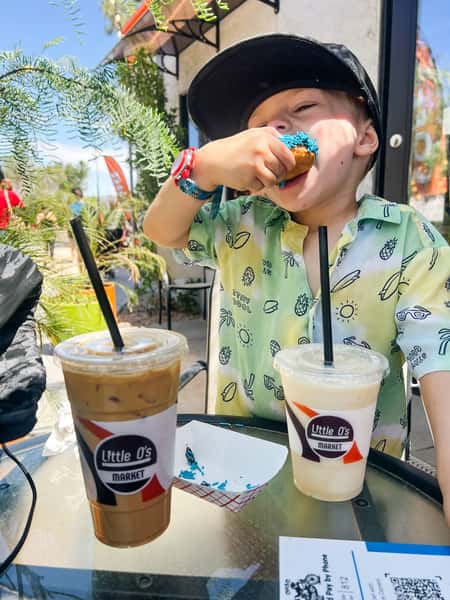 Kid eating donut