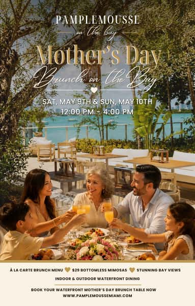 Mothers Day waterfront brunch on the bay at Pamplemousse