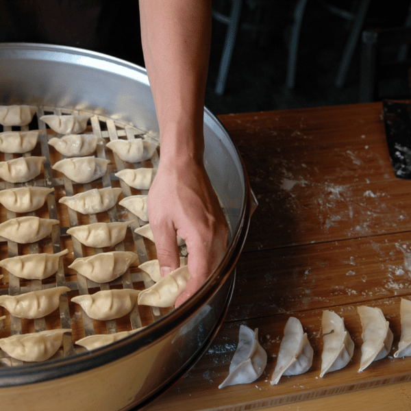 Shanghai Pork Dumplings handmade from scratch in our kitchen