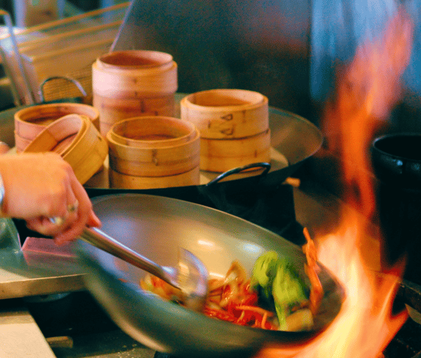 Freshly wok'd veggies