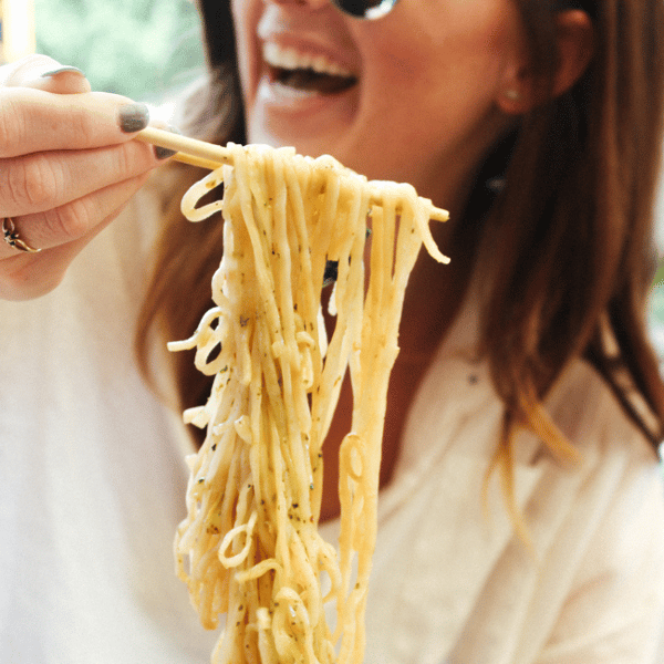 Chopsticks with noodles