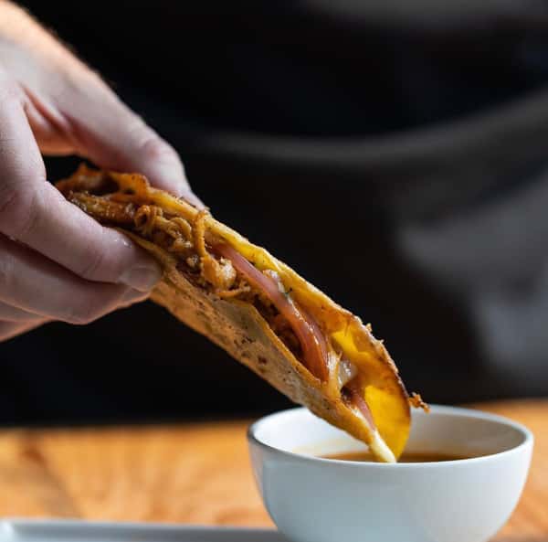 Korean BBQ Pork Birria Taco