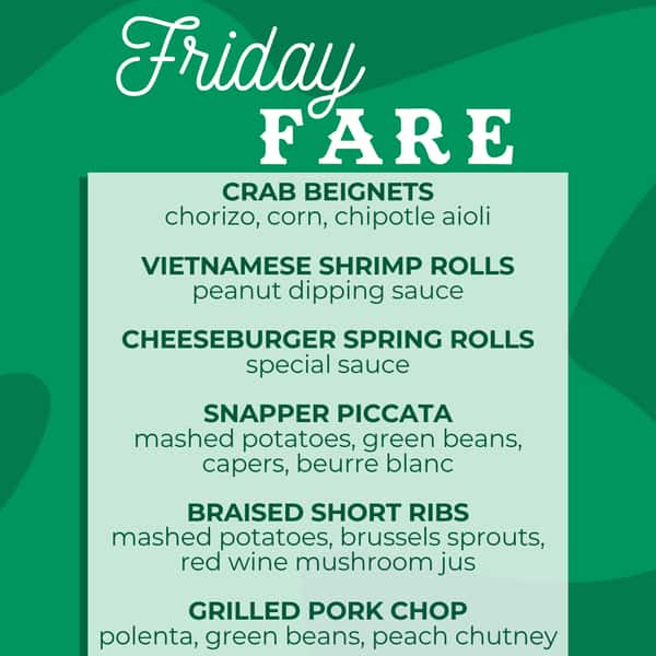 green background with menu