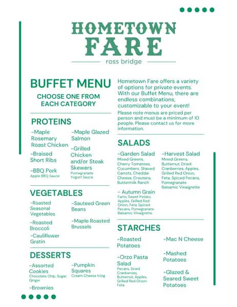 white background with green menu