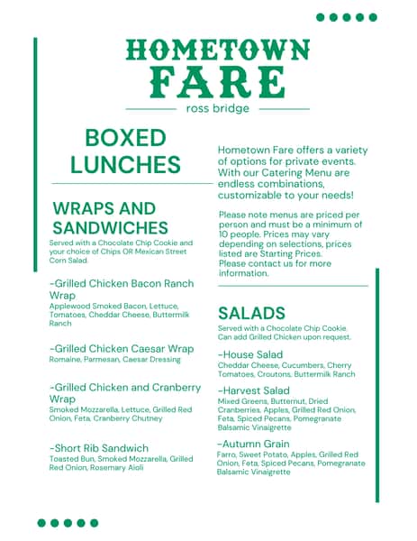 white background with green menu