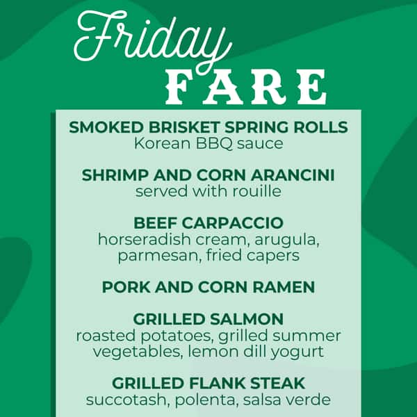 green background w/ menu