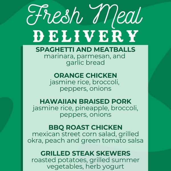 green background w/ menu
