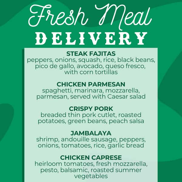 green background with menu