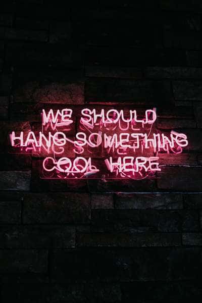 neon sign on wall