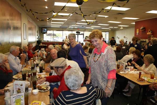 people enjoying food
