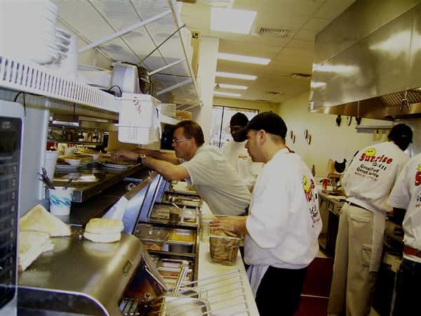 Chris pushing out food