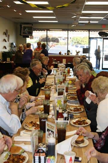 customers enjoying food