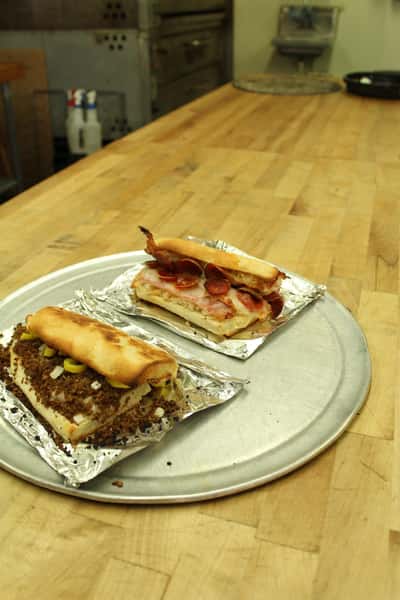 two sandwichs in tray