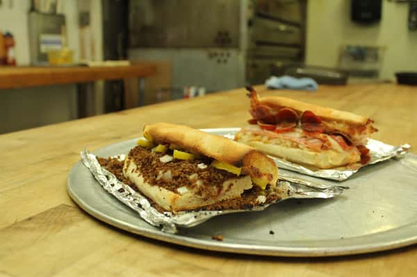 two sandwichs in tray