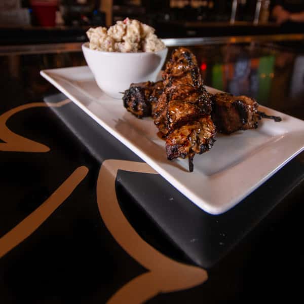 *Steak Skewers With Pub Potato Salad