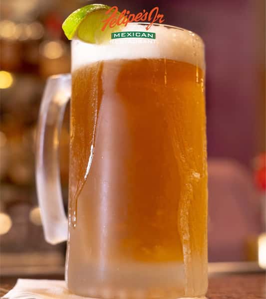 Cold glass of golden draft beer at Felipe's Jr. Mexican Restaurant
