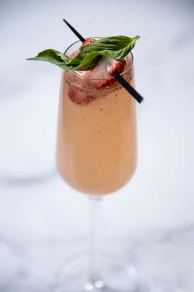Cocktail drink with strawberry