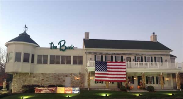 outside view of the buck with an american flag