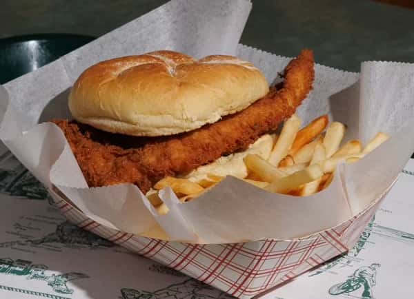 Haddock Sandwich with a side