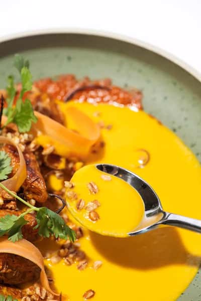 carrots with spoon