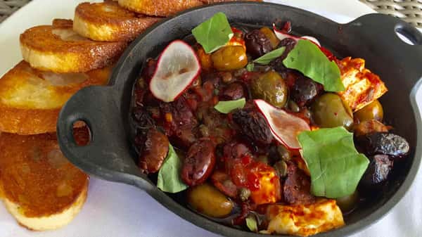 braised olives with feta