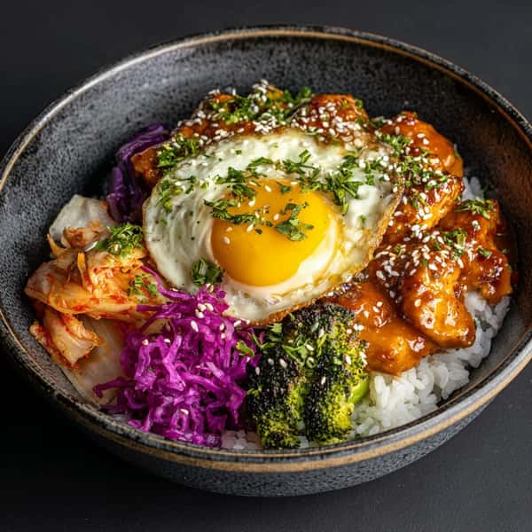 Rice broccolis and egg