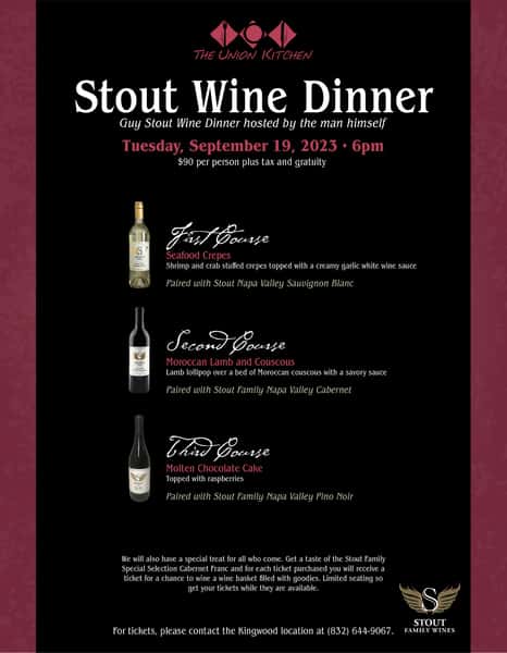 Stout Wine Dinner- Kingwood 