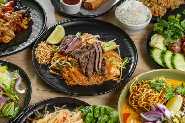 A shot of Various Thai dishes