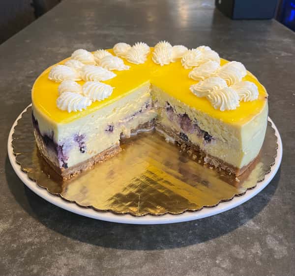 blueberry lemon cheesecake slice