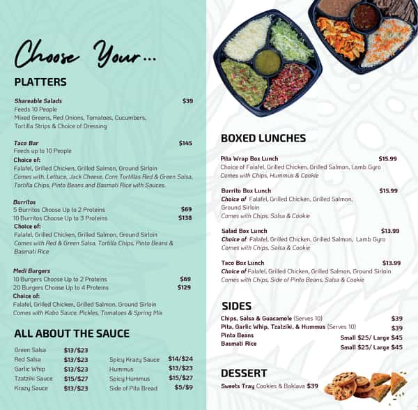 kabo catering menu