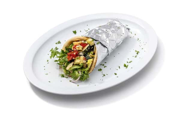 Veggie-Feta Pita Wrap