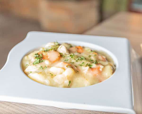 Soups (2) of the Day:  Greek Chicken Orzo OR Clam Chowder