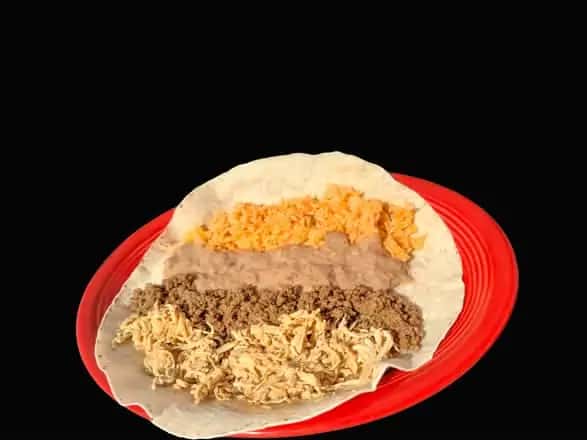 Shrimp BurritoAmericano-14''Tortilla,Cheese-Lettuce,Crema&Tomato