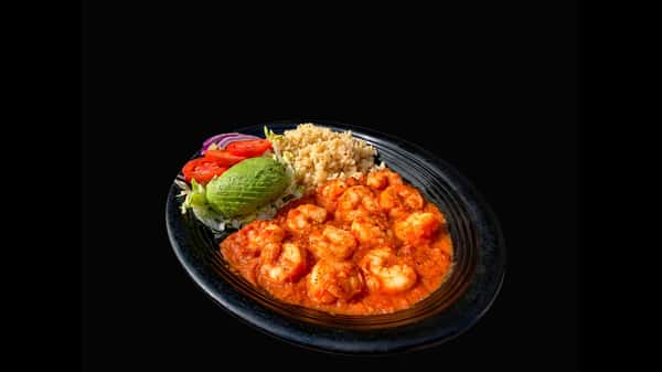 A13 Camerones A La Diabla-Rice,Letuce,Tomato,Onion&Avocado