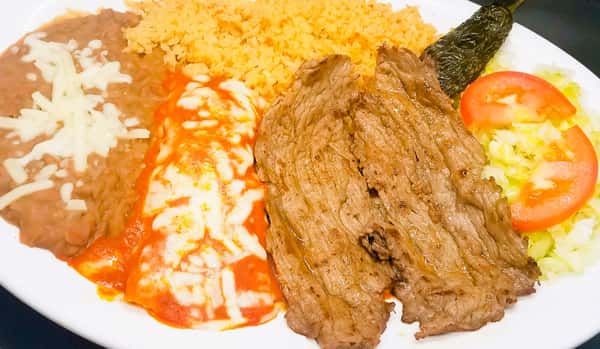 8. Carne Asada Con Enchilada
