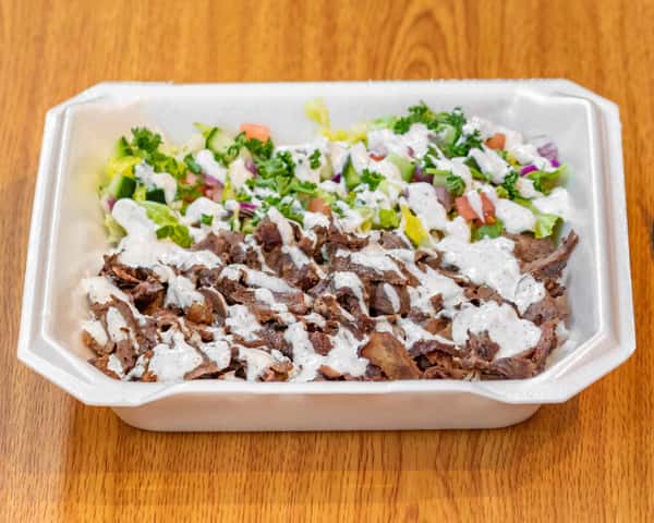 7-Beef-Lamb Döner Plate w/ Rice and Salad