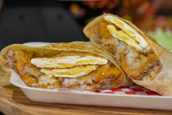 2 Egg ,beans,cheese,hash Brown Burrito