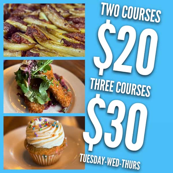 Three courses for $30