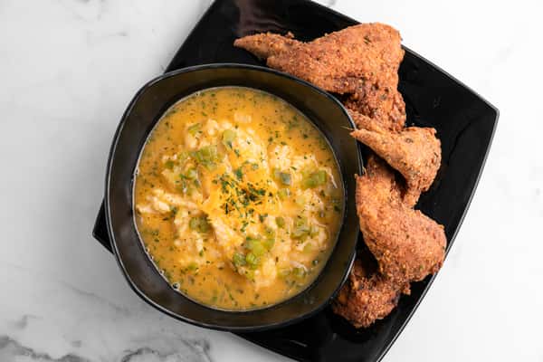 Fried chicken and grits