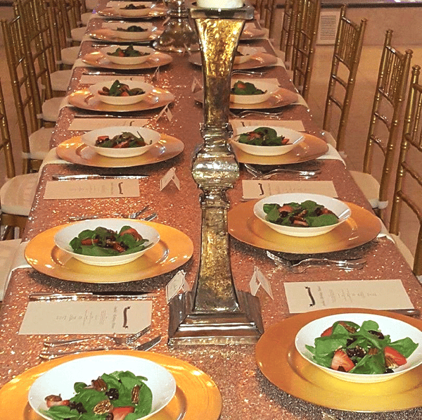 dining table set for event
