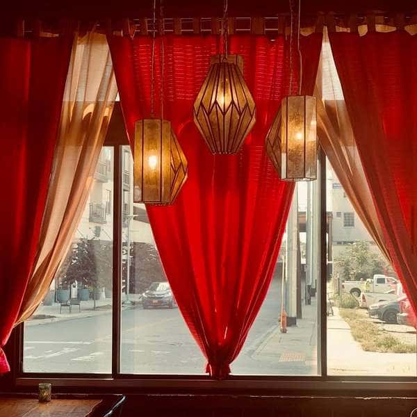 Gold and red interior decor