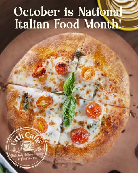 Did you know? October is National Italian Food Month! Urth Caffé celebrates the occasion year-round with our classic pizzas, including specialty pizzas crafted from our Master Chef and Baker Davide Giova, who has brought the pure and ancient art of Italian baking to Urth Caffé by utilizing only the finest all-natural ingredients and ancient grains. ❤️🌾
Urth's classic pizzas carry thick crusts, considered "café-style pizza" in Italy with a variety of garnishes served on the side — red pepper-infused olive oil, fresh organic oregano, and imported Parmigiano Reggiano.
Skip the line and order ahead using the Urth App or Urth Online Ordering to procure your piece of the pie! Treat yourself to absolute deliciousness for this upcoming holiday season!
#urthcaffe #italianheritagemonth #homemadepizza #comfortfood #organicingredients