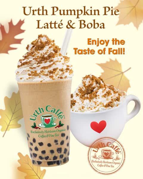 It's not quite time to throw on that cozy cardigan, but it is time to enjoy all things pumpkin at Urth Caffé!
Stop by for the classic Urth Pumpkin Pie Latté*...Blended! Bring the rich, warming, and comforting latté into the SoCal sun and enjoy the beginning of the holiday season ☀️🎃also available blended is Urth's Pumpkin Chai Latté*, notes of autumnal spices with our Divine Spice™ Chai made in-house with true pumpkin purée and other ingredients to create a balanced harmony of flavors.
Sip up this treat on the go by using the Urth App, available on IOS and Android devices 🤳
*Currently available at all locations except Urth LAX
#urthcaffe #pumpkinpielatte #pumpkinchailatte #organicingredients #fallseason