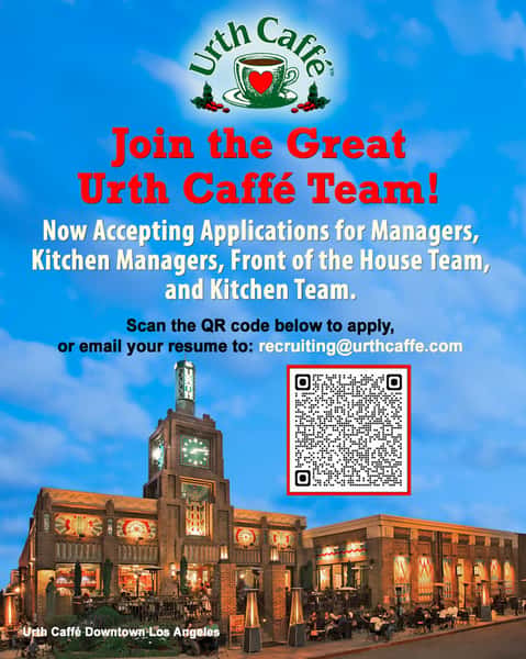 Seeking a full-time position with great benefits, learning opportunities, and an inclusive environment? ☕🥰

Join the Great Urth Caffé Team! We’re looking for passionate, committed team members who are excited about working with our esteemed guests and providing excellent food and drinks.
You’re a great fit if you are:
- Friendly, upbeat, and love working with diverse communities across Southern California
- Reliable and detail-oriented, able to thrive in a fast-paced environment 
- A team player with a positive attitude that encourages team members
- Eager to learn and grow within the company
- Passionate about great food, coffee, and service
Bring your enthusiasm and let your personality shine—we’d love to have you be part of our Urth Family! ✨🌿

Check out the 🔗 in our bio to apply today!

#urthcaffe #recruiting #jobsearch #jobs #customerservice