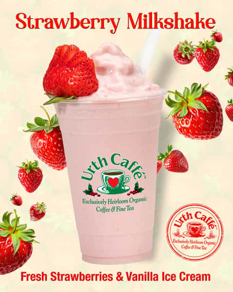 Keep cool and berry on with Urth Caffé’s Strawberry Milkshake🍓🧊

Blended with the freshest strawberries and the highest quality creamy vanilla ice cream, this sweet treat will keep you coming back for more. Also available are our classic Chocolate and Vanilla Milkshakes.

#urthcaffe #strawberryisinseason #milkshake #freshingredients