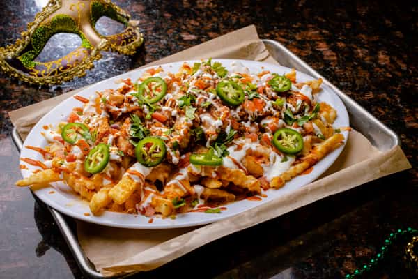 Swamp fries w/diced chicken Menu Sharon's Creole Kitchen Creole